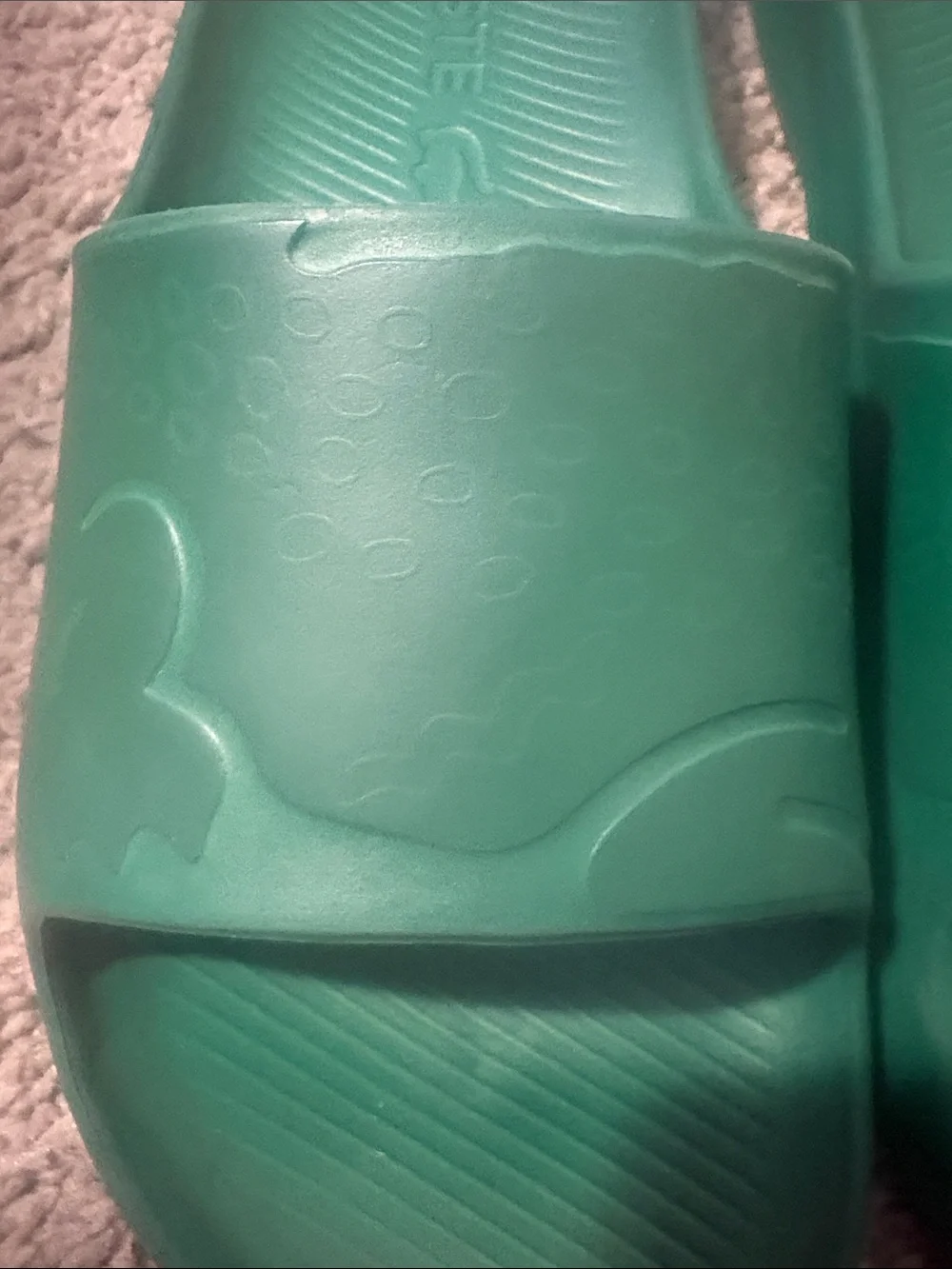 Lacoste Green Crocodile Slide Sandals, Men’s Size 9